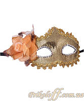 Карнавальна маска "Золота з квіткою"