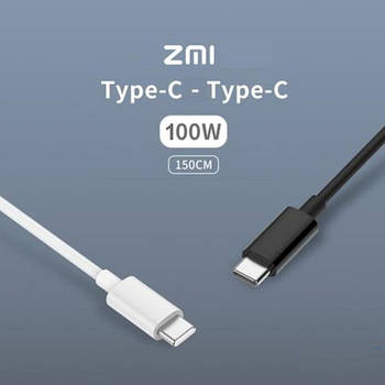 Кабель Xiaomi ZMI Type-C - Type-C Data TPE / 1.5 м 100W 5A / AL308E Білий (AL308E) 2218P