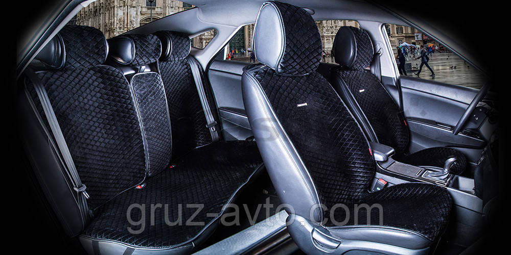 Накидки на сидіння CarFashion Moдель: CITY PLUS Чорний- чорний (22471)