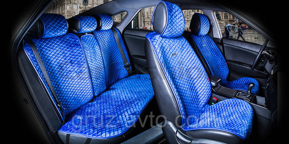 Накидки на сидіння CarFashion Moдель: CITY PLUS Синій-синій (22473)