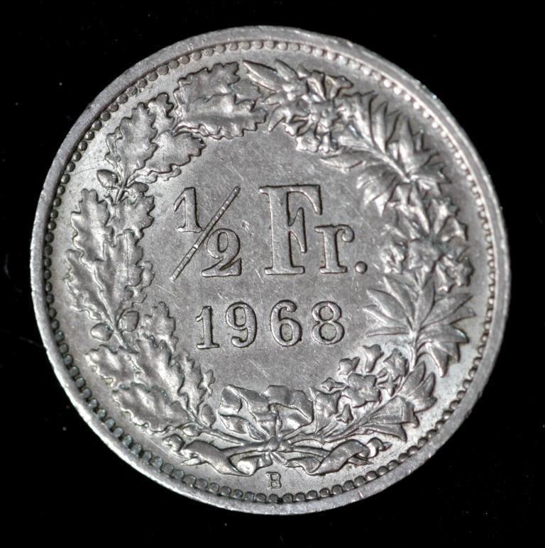 Монета Швейцарії 1/2 франка 1968-2014 рр., фото 1