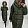 Пальто курка кокон Oversize зимове, артикул 500, колір матовий бордовий, фото 9
