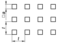 A2 - Квадратний отвір по квадрату Перфорований лист з квадратними отворами, розташованими по квадр