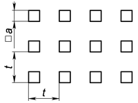 A2 - Квадратное отверстие по квадрату  Перфорированный лист с квадратными отверстиями, расположенными по квадр