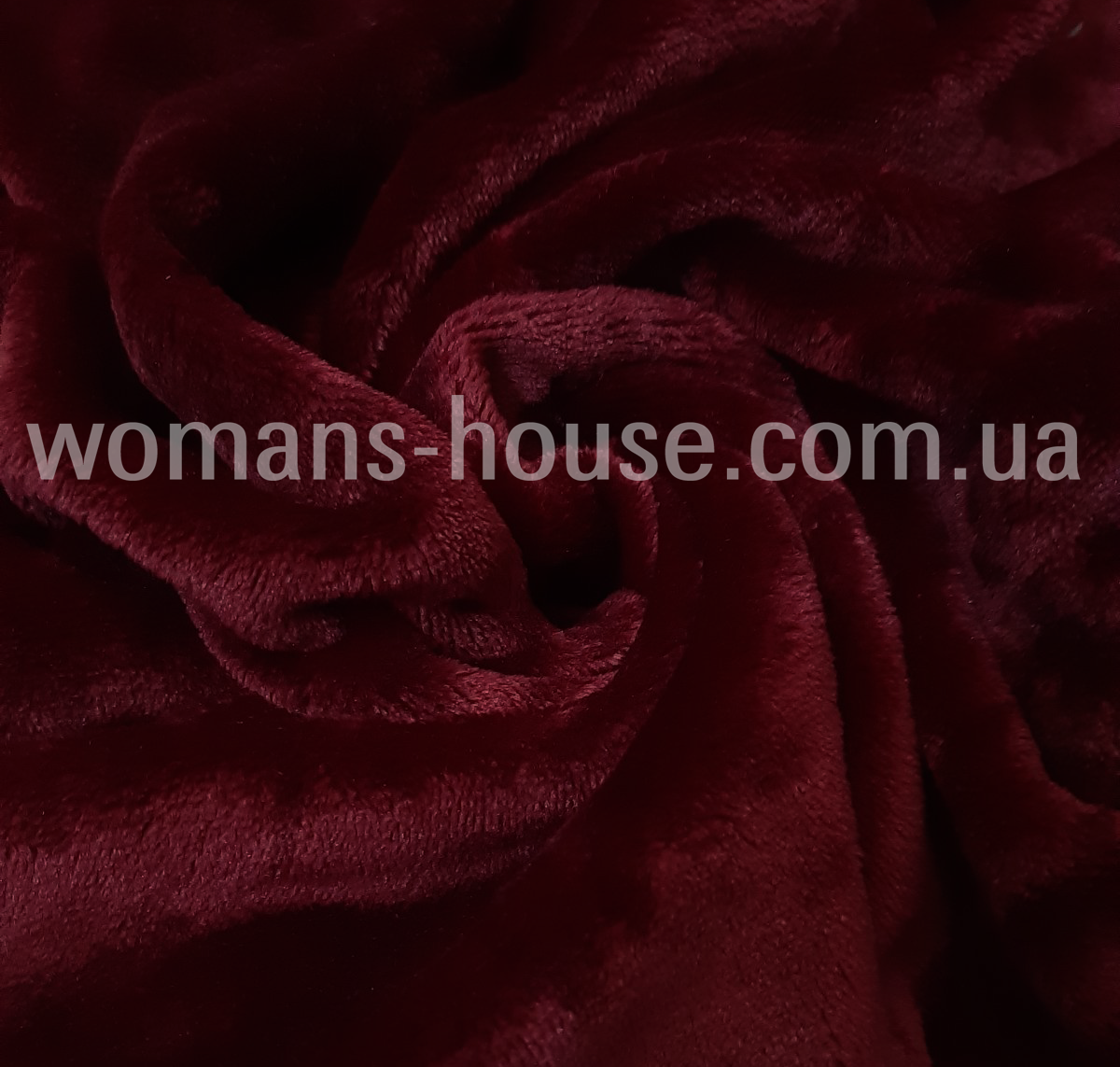 Тканина Махра Велсофт полірована двостороння ширина 180 см Бордовий, фото 1