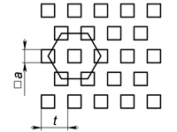 9 c2 - Квадратний отвір по шестикутнику Перфорований лист з квадратними отворами, розташованими