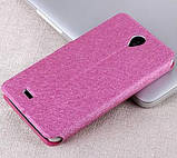 Чохол книжка для Lenovo A850 з оригінальною фактурою рожевого кольору, фото 2