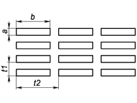 12 b3 - Прямоугольное отверстие по прямоугольнику Перфорированный лист с прямоугольными отверстиями, располо