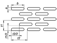 15e4 - Овальний отвір з симетричним зміщенням Перфорований лист з овальними отворами, расположенн