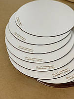 Підложка для торту 25 см біла з своїм логотипом для кондиторів