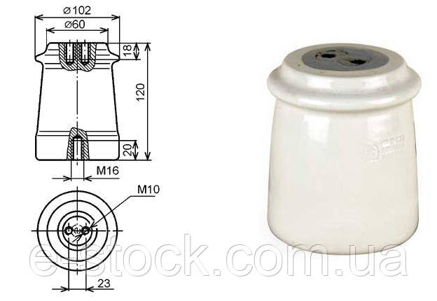 Изоляторы фарфоровые опорные ИО-10-7,5 У3, Изолятор ИО-10-7,5 У3 - фото 1 - id-p119686230