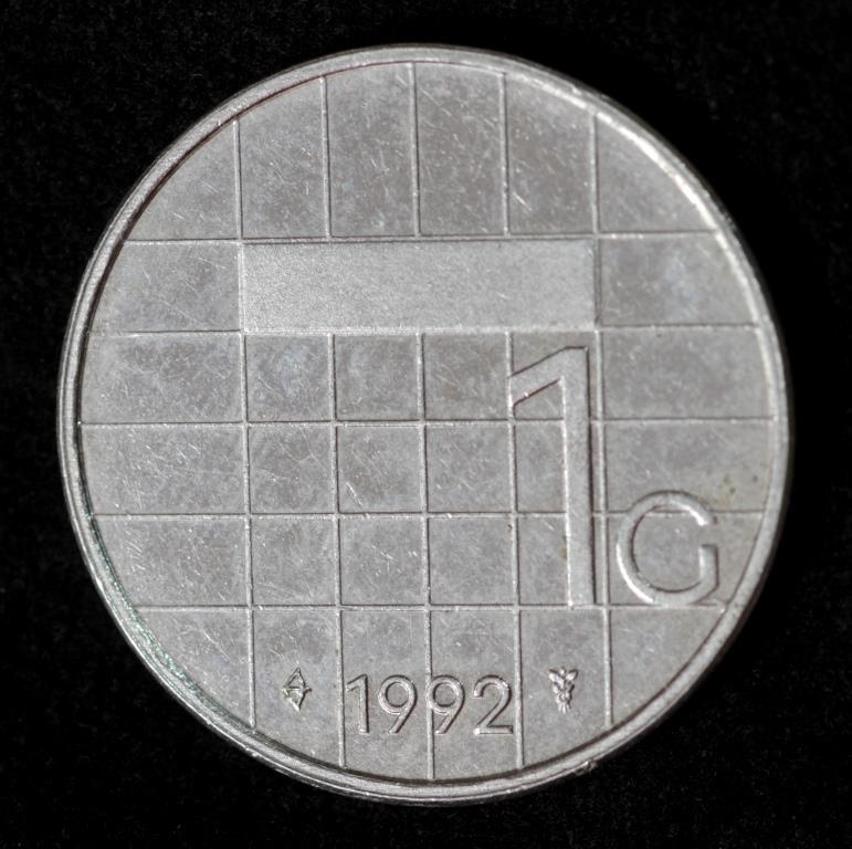 Монета Нідерландів 1 гульден 1992-99 рр., фото 1