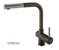 Смеситель для кухни с вытяжной лейкой (кофейный) Fabiano FKM 46P S/Steel Espresso