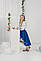 Костюм вишитий Волинські візерунки для дівчинки Шипшина синій 122 см, фото 4