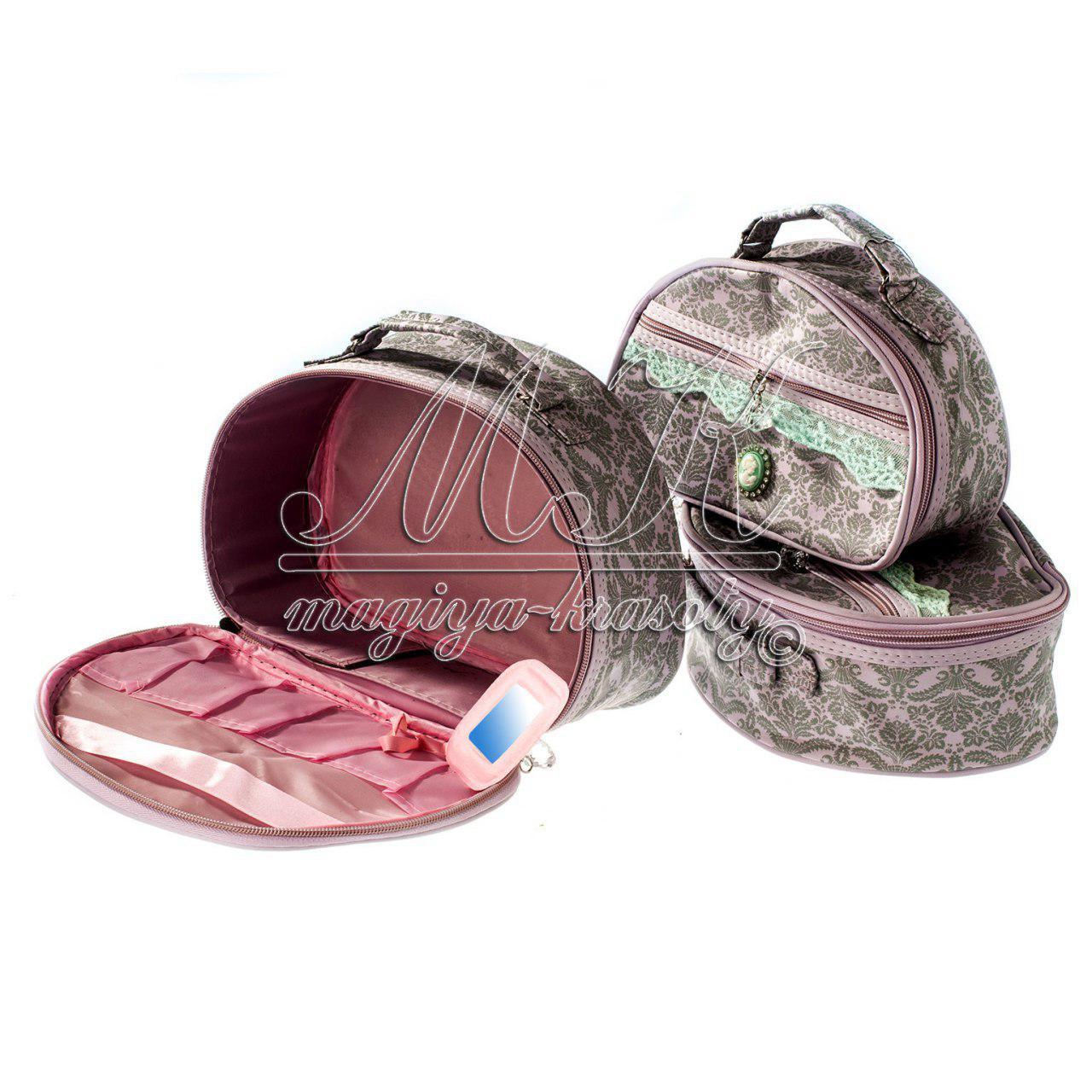 Косметичка 3в1 "напівкруг" (рожева)