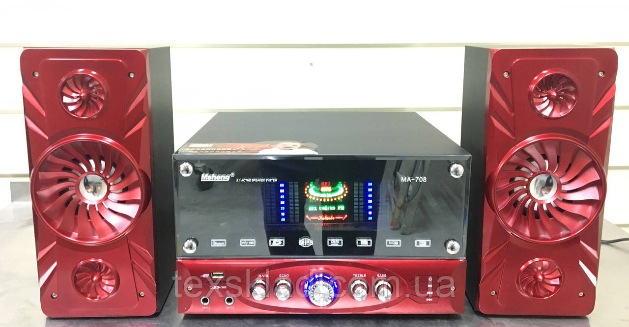 Акустика для дому 2.1 MA-708 (50W/Караоке/AUX/USB/SD Card/Bluetooth/FM)