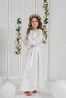 Платье Волинські візерунки с вышивкой для девочки на первое причастие 146 р белое