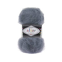 Пряжа Alize Mohair Classic New 87 угольно-серый (мохеровая пряжа Ализе Мохер Классик, Алізе Мохер класік)