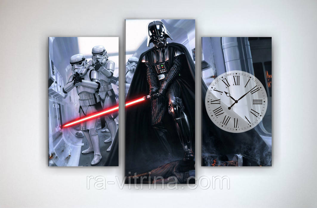 Картина Звездные войны Star Wars Дарт Вейдер подарок для фаната парня печать на холсте 60х40 - фото 2 - id-p1042778407