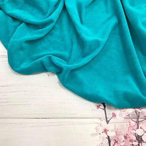 Велюр бавовняний бірюзового кольору