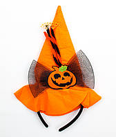 Карнавальная шляпа-ободок с тыквой, оранжевый, черный (513276-1)