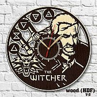 Ведьмак Часы деревянные Круглые часы ХДФ Ведьмак часы Цикл книг и игор Кварцовые часы Настенные часы 30 см