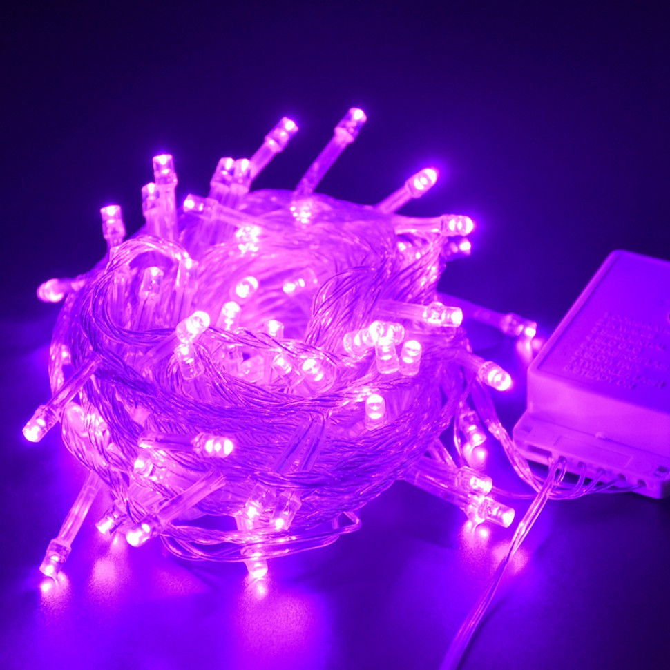Новорічна світлодіодна гірлянда 10метров 100led. (Фіолетовий )