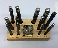 Анка з пуансонами на дерев’яній підставці (12 шт)