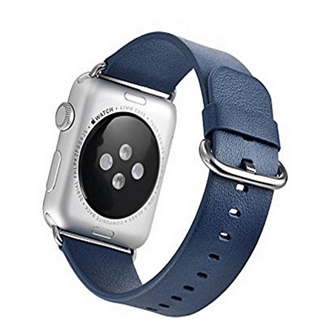 Шкіряний ремінець STR Classic Buckle Band для Apple Watch iWatch 42 mm Dark Blue