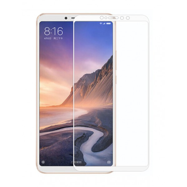 Скло 5D Xiaomi Mi Max 3 Біле