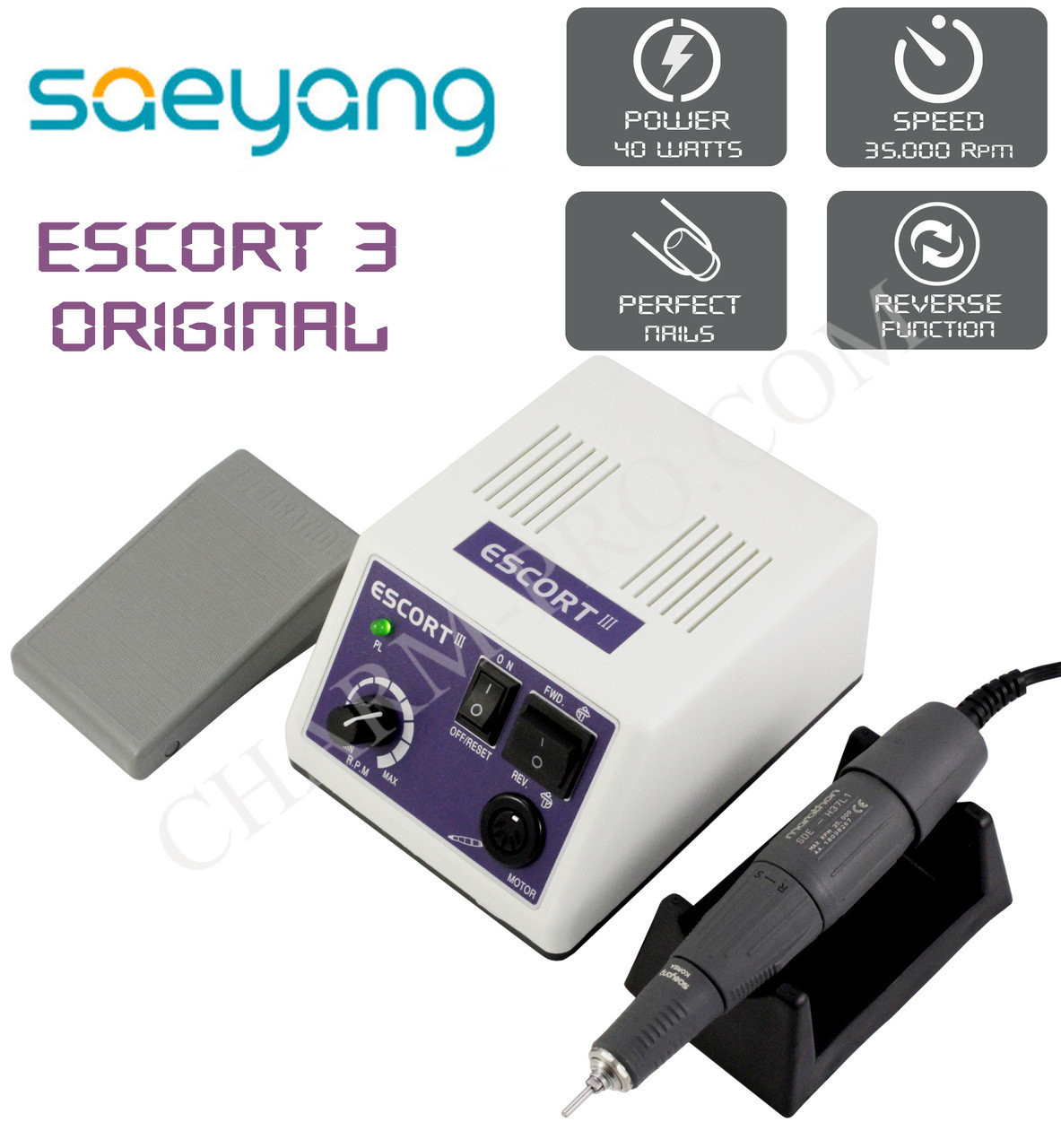Професійний фрезер для манікюру та педикюру SaeYang Escort 3 40W/35000 об. хв.