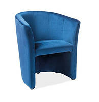 Кресло обеденное TM-1 Velvet дерево Венге, велюровая ткань Bluvel 86 Синяя (Signal TM)