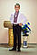 Вишиванка дитяча Волинські візерунки ткана фіолетова 128 см біла, фото 3