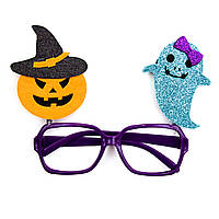 Карнавальные очки с привидением и тыквой, фиолетовый, пластик (513344-2)