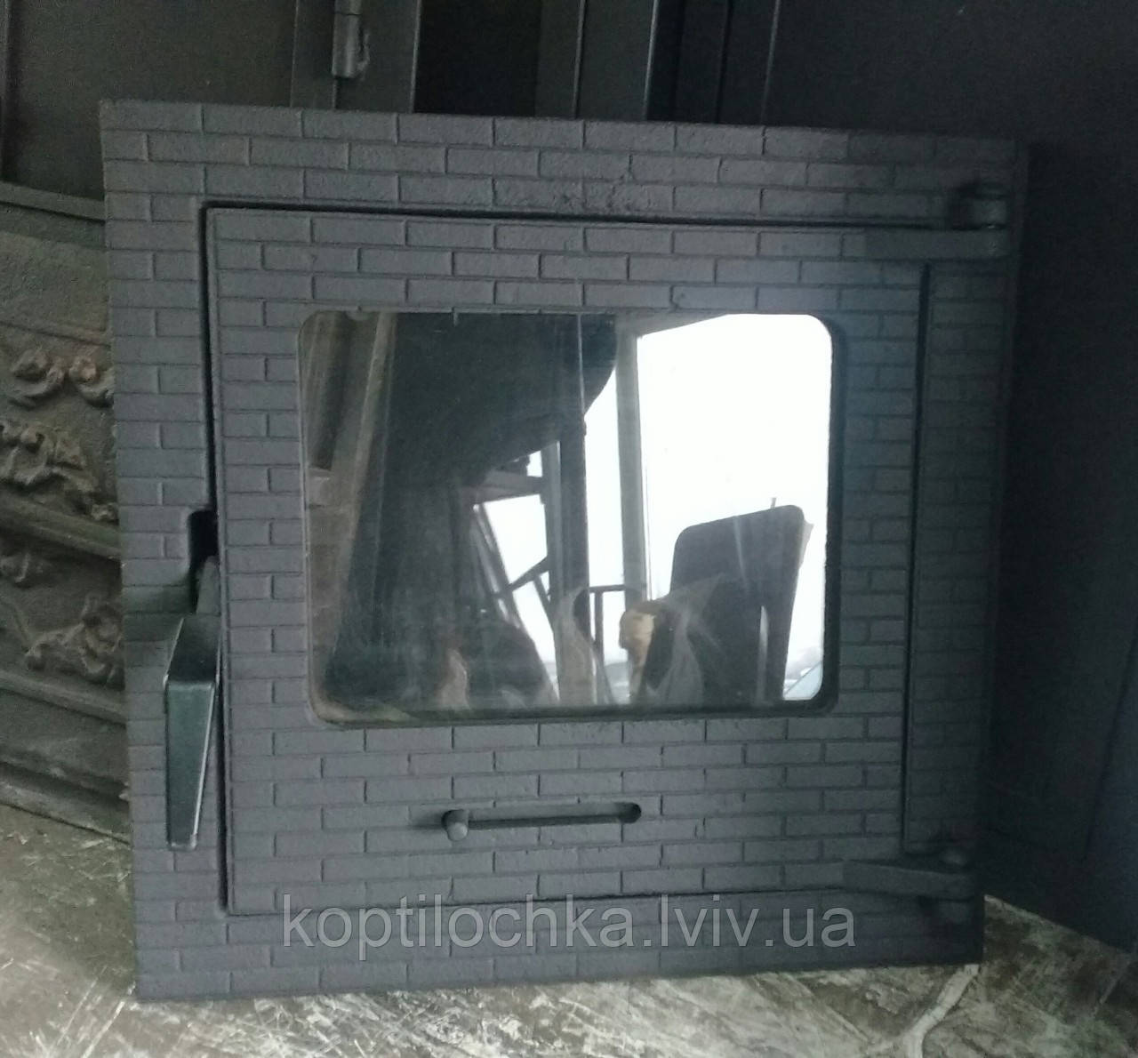 Чугунная дверка для камина, печи, барбекю со стеклом "Крепость" от ...