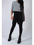 Лосини трикотажні чорні жіночі утеплені на флісі 8167, фото 8