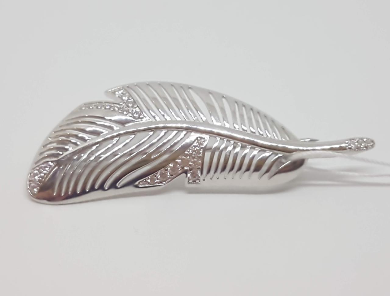 Срібна брошка з фіанітами. Артикул 660136С