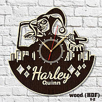 Арт часы Харли Квинн часы Суперзлодейка Харли ХДФ часы Часы настенные Harley Quinn дизайн Кварцовый механизм