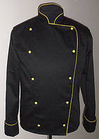 Куртка поварская, двубортный китель с желтым кантом