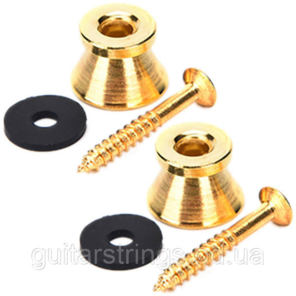 Ґудзики для електрогітари, акустичної гітари, бас гітари 2 шт. кріплення для ременя, золото, фото 1