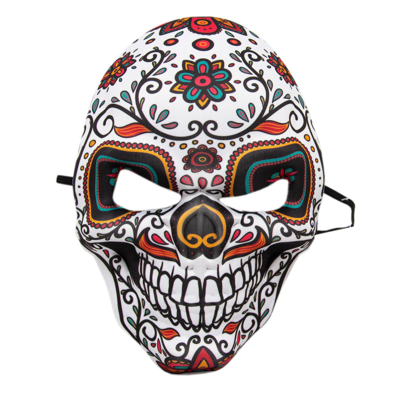 Карнавальна маска "Череп у квіточку", 18x26 см, полімер, вогнестійкий (462575)
