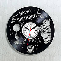 Winnie Pooh з Днем народження годинник Вінні Пух годинник з вінілу Матеріал годинника вініл Годинник у дитячу кімнату 300 мм