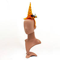 Карнавальная шляпа-обруч с тыквами, 12,5x33 см, оранжевый, пластик, полиэстер (462643)