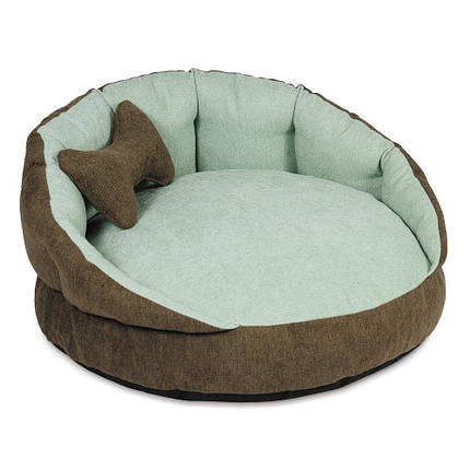 Лежак Pet Fashion "Шарм" "Шарм" №2 (коричневий-м'ята) 63*63*30 см, фото 1