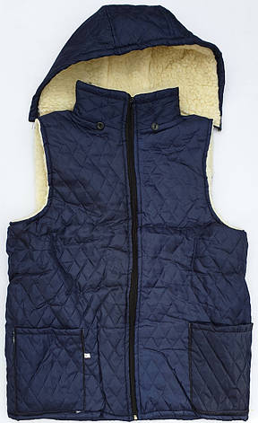 Жилетки, тілогрійки на штучному хутрі з плащівки та з капюшоном на блискавці, фото 1