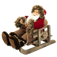 Новорічна фігура Санта Клаус на санях 29*15 см