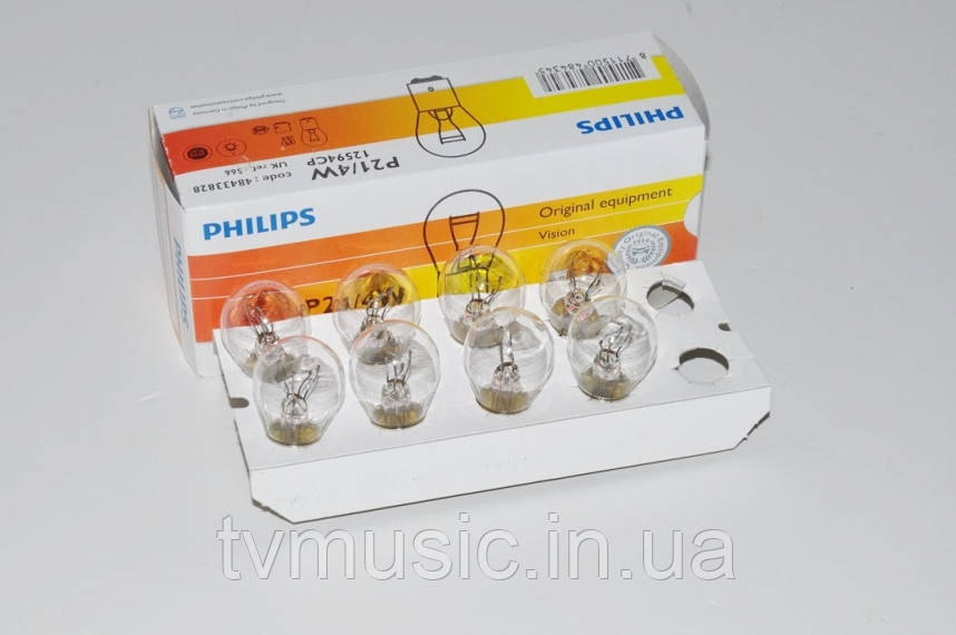 Автолампа Philips Vision P21/4W (12594CP) - фото 1 - id-p120159012