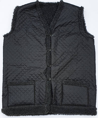 Жилетки (батал), телогрійки на штучному хутрі з плащівки на пуговиці, фото 1