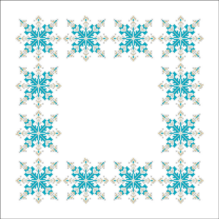 СТН-001. Серветка для вишивки бісером Сніжинки, фото 1