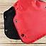 Муфта рукавички роздільні, на коляску / санки, з кишенею, універсальна, для рук, чорний фліс (колір - червоний), фото 4